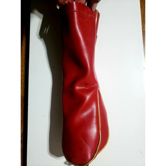 VINTAGE RED LEATHER HED MITS  3 DRIVER  GOLF CLUB HEADCOVER - Picture 2 of 6